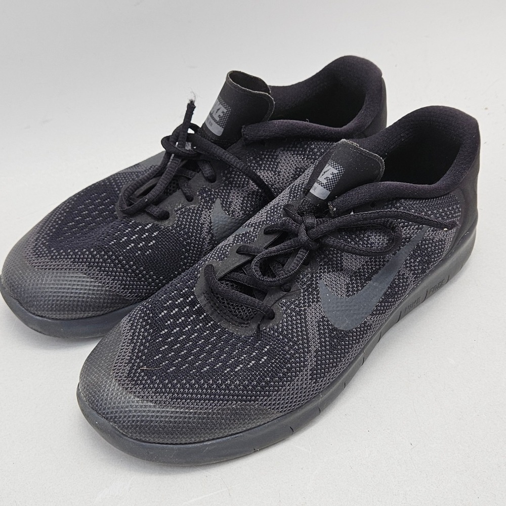 Nike Free RN 2018 Black Anthracite Running Shoe 904255-001 Girl 7Y Women 8.5